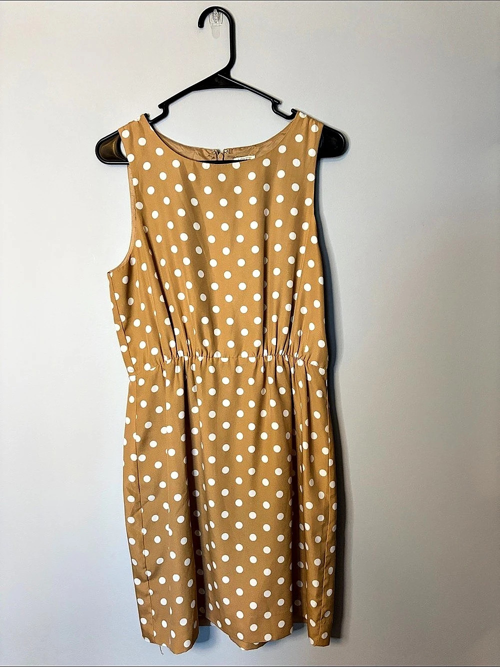 J.Crew Polka Dot Midi Dress in Brown & White Size 8